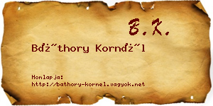Báthory Kornél névjegykártya